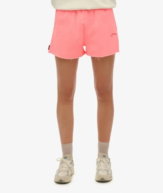 Superdry Women's Essential Logo Garment Dye Shorts Coral / Fiery Coral - 