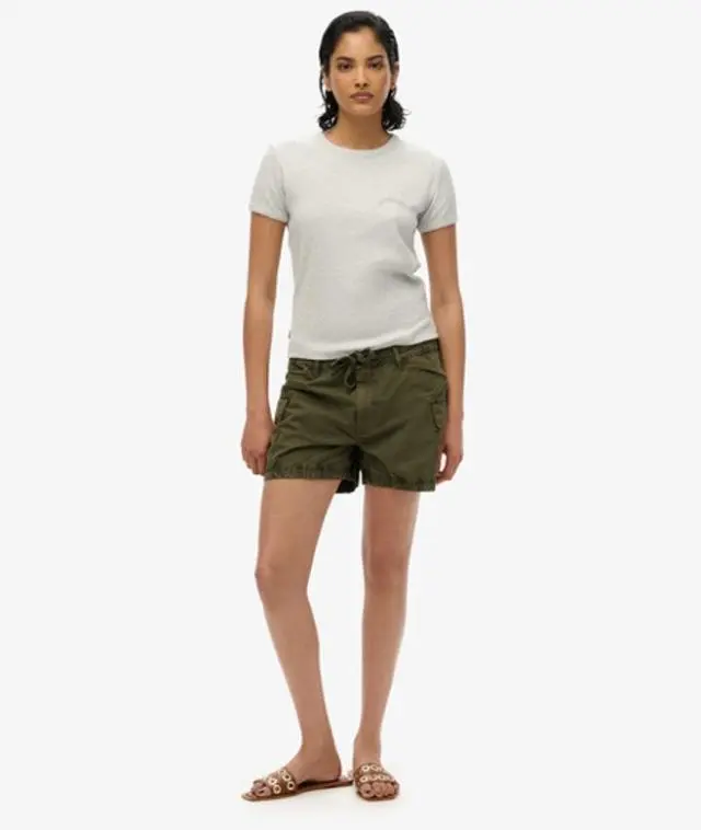 Superdry Women's Cargo Hot Short Green / Olive Night Green - 