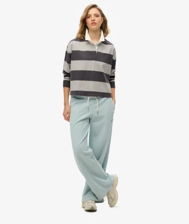 Superdry Women's Essential Logo Wide Leg Joggers Light Blue / Winter Sky Blue - 