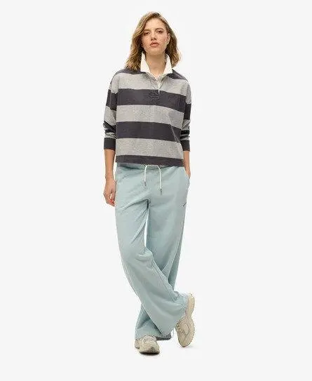 Superdry Women's Essential Logo Wide Leg Joggers Light Blue / Winter Sky Blue -