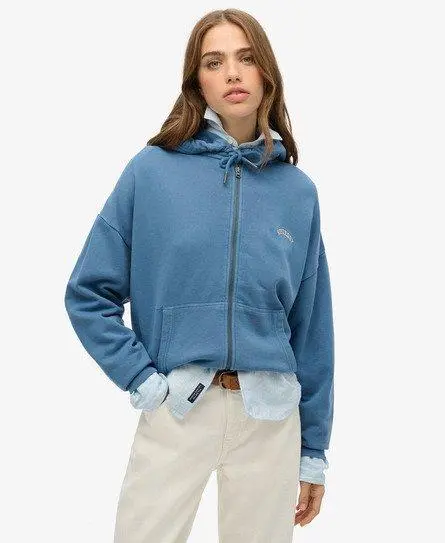 Superdry Women's Essential Logo Zip Hoodie Blue / Copen Blue -