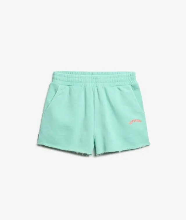 Superdry Women's Essential Logo Garment Dye Shorts Green / Spearmint Light Green - 