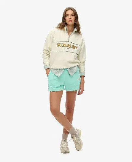 Superdry Women's Essential Logo Garment Dye Shorts Green / Spearmint Light Green -