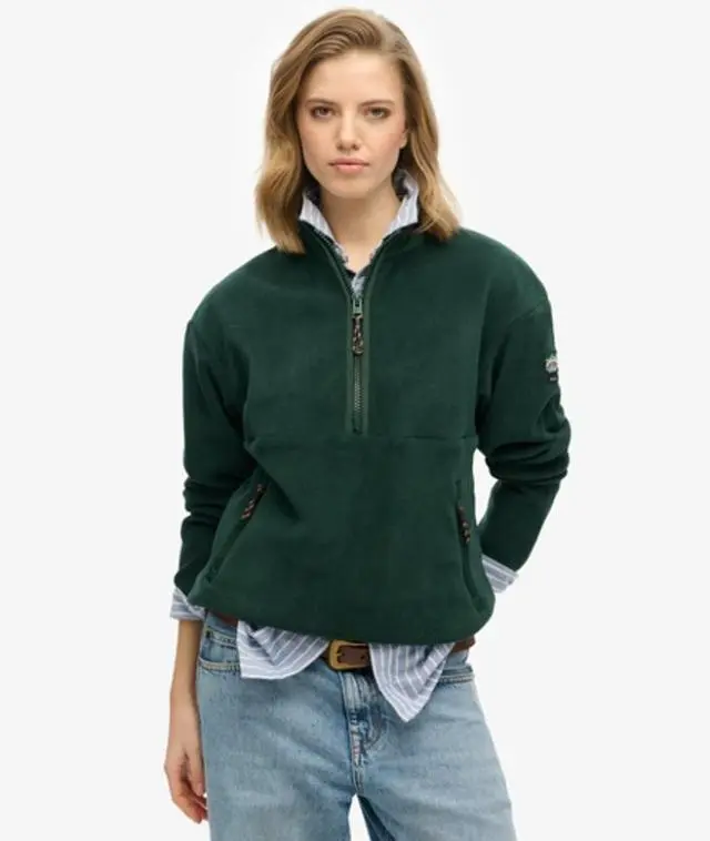 Superdry & Co Women's Active Half Zip Fleece Green / Enamel Green - 