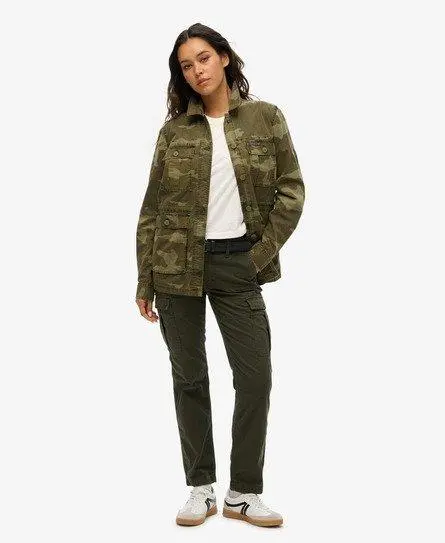Superdry Women's Mid Rise Slim Cargo Trousers Green / Surplus Goods Olive Green -