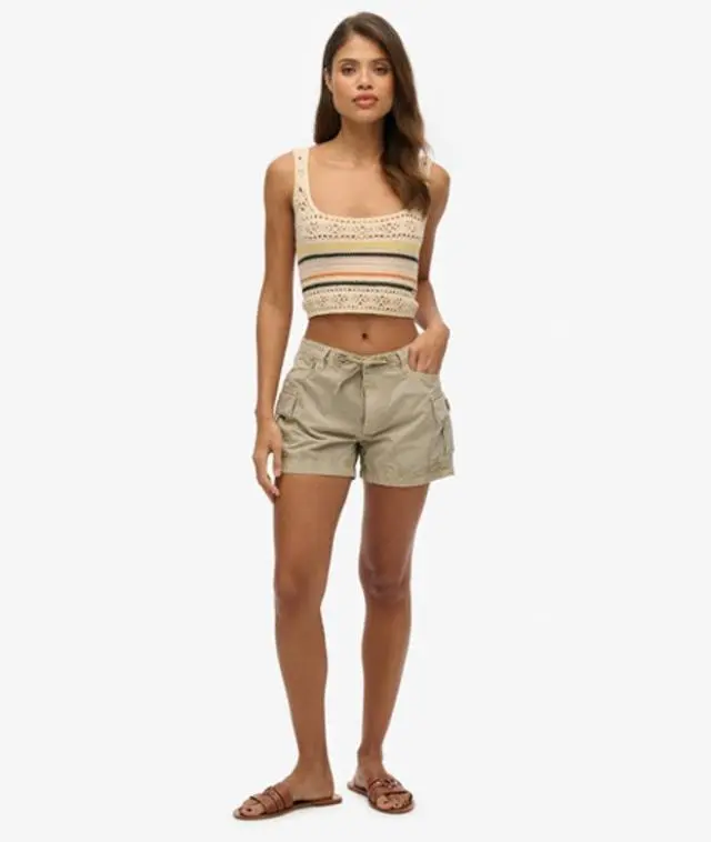 Superdry Women's Cargo Hot Short Brown / Stonewash Taupe Brown - 
