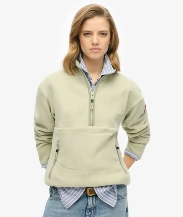 Superdry & Co Women's Active Half Zip Fleece Green / Dusty Sage - 