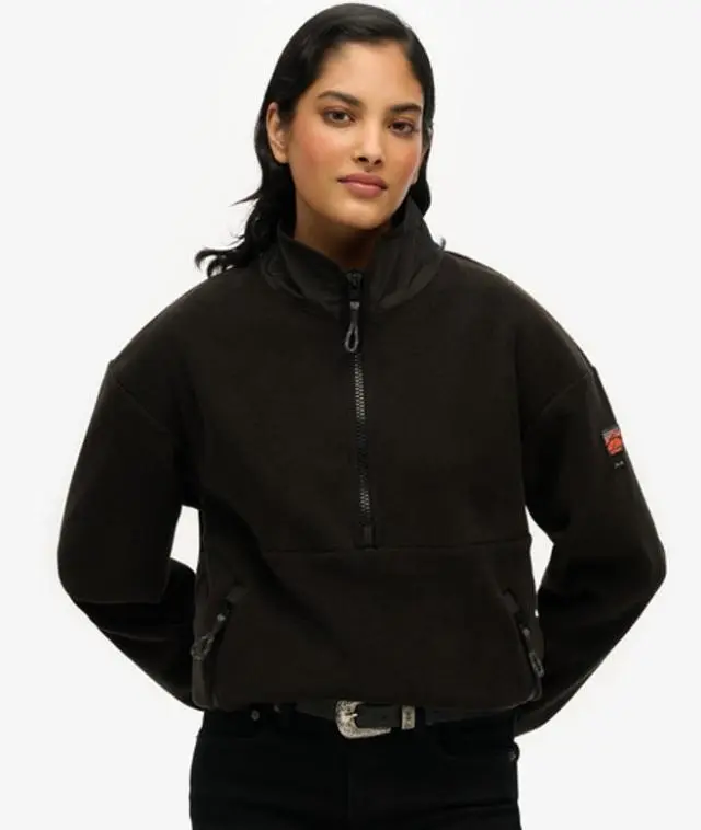Superdry Women's Active Half Zip Fleece Black -