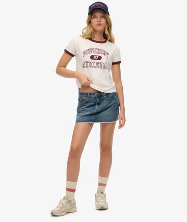 Superdry Women's Denim Mini Skirt Blue / Venice Authentic Blue -
