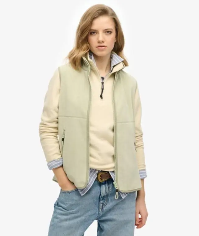 Superdry Women's Active Fleece Gilet Green / Dusty Sage -