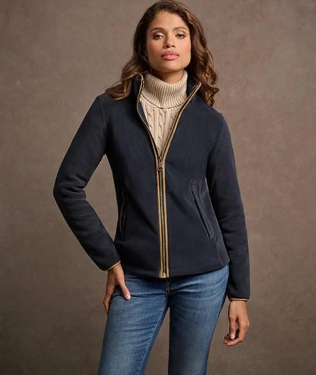 Superdry Women's Estate Full Zip Fleece Navy / Eclipse Navy -