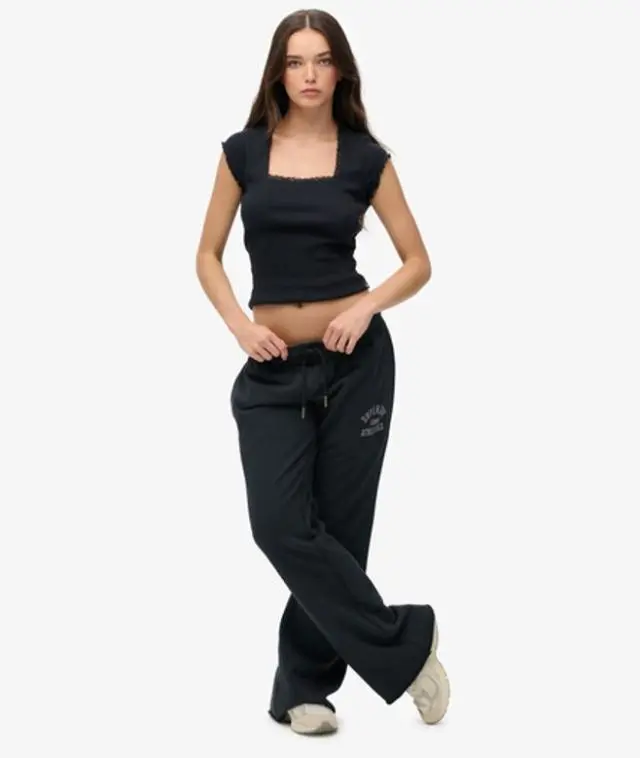 Superdry Women's Athletic Print Flare Joggers Navy / Eclipse Navy -