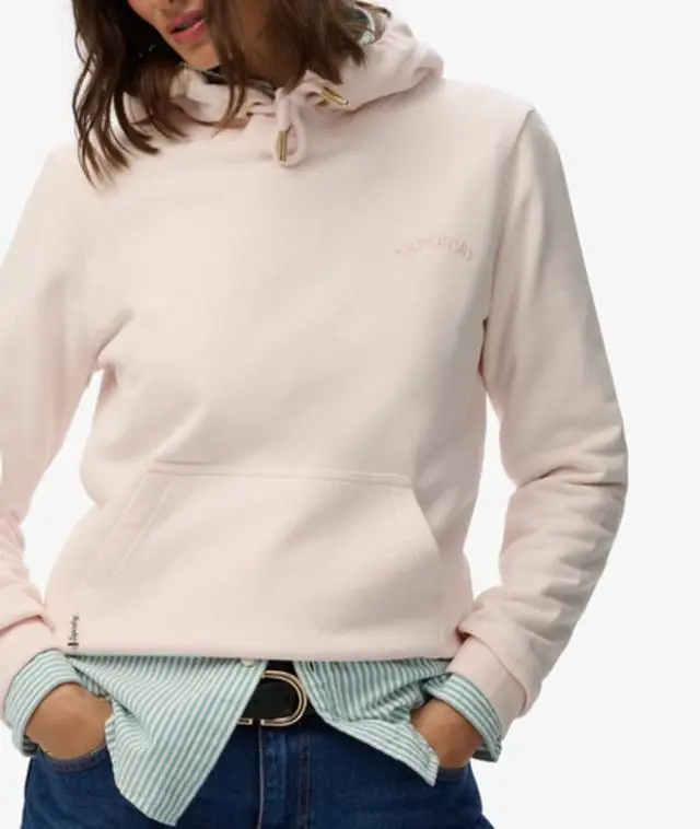 Superdry Women's Essential Logo Embroidered Hoodie Pink / Mauve Morn Pink -