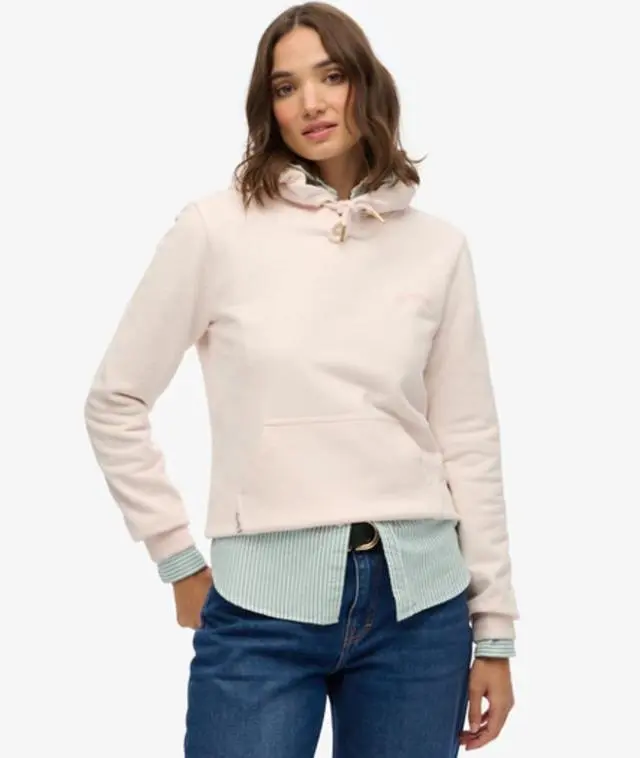 Superdry Women's Essential Logo Embroidered Hoodie Pink / Mauve Morn Pink -