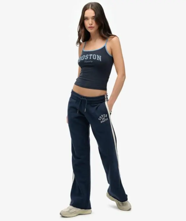 Superdry Women's Athletic Essentials Stripe Flare Joggers Navy / Nautical Navy - 