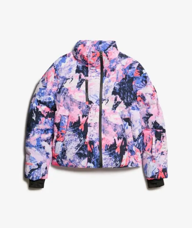 Superdry Women's Ski Boxy Puffer Jacket Purple / Mountain Mesh Purple - 
