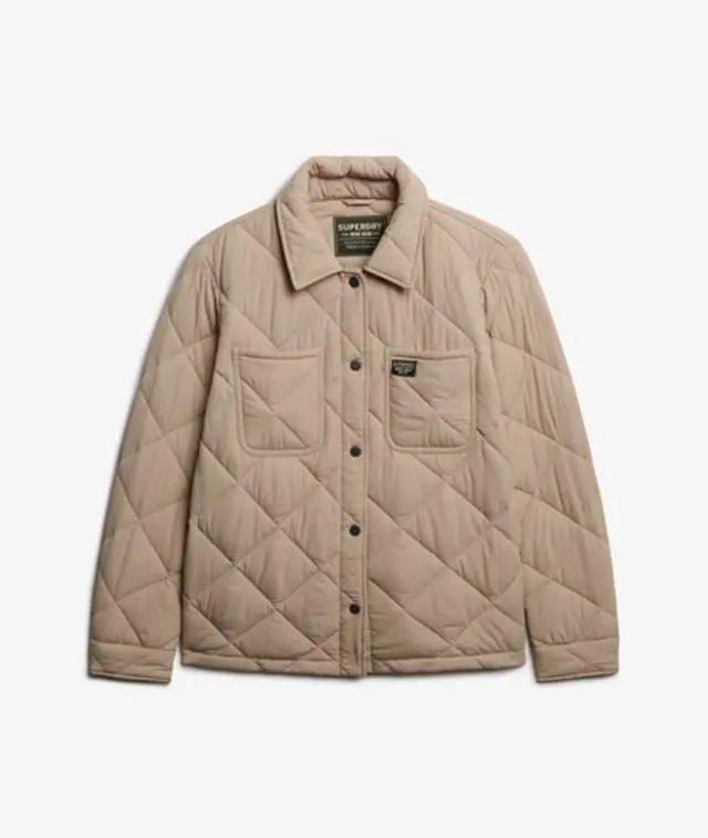Superdry Women's Quilted Chore Liner Jacket Brown / Humus Beige - 