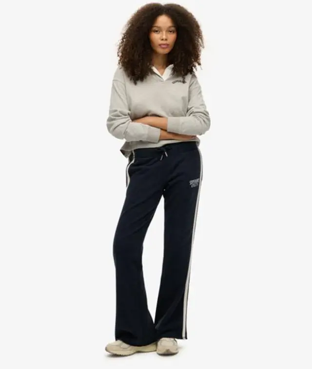Superdry Women's Athletic Stripe Flare Joggers Navy / Eclipse Navy - 