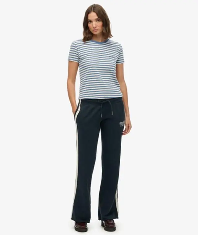 Superdry Women's Athletic Stripe Flare Joggers Navy / Eclipse Navy -