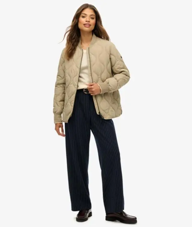 Superdry Women's Short Quilted Liner Jacket Beige / Winter Twig Beige - 