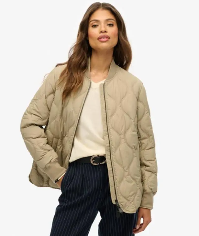 Superdry Women's Short Quilted Liner Jacket Beige / Winter Twig Beige -