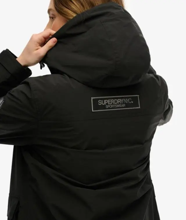 Superdry Women's Hooded Longline Shell Parka Black -