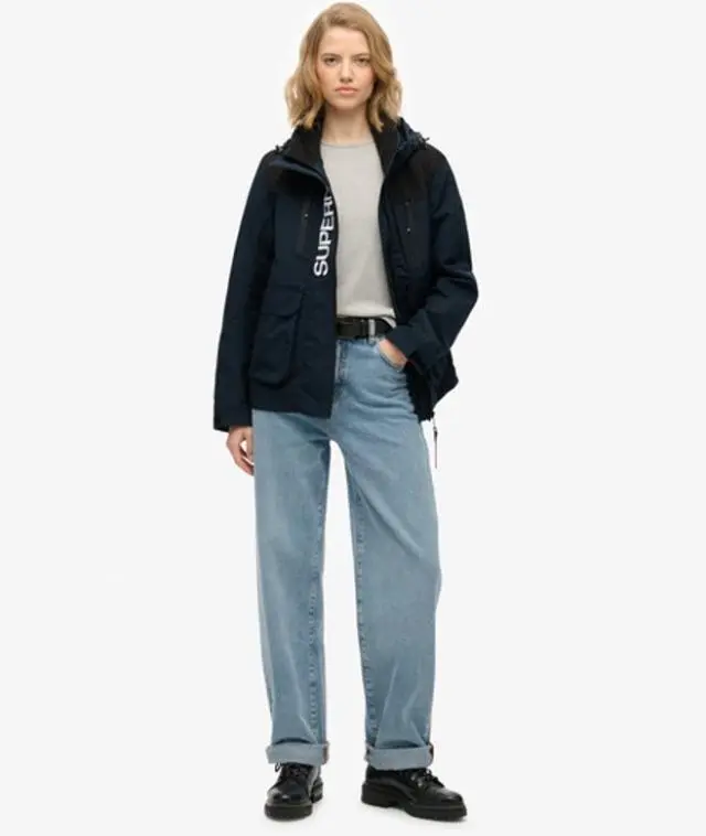 Superdry Women's Colour Block Ultimate Windbreaker Jacket Navy / Eclipse Navy/black - 