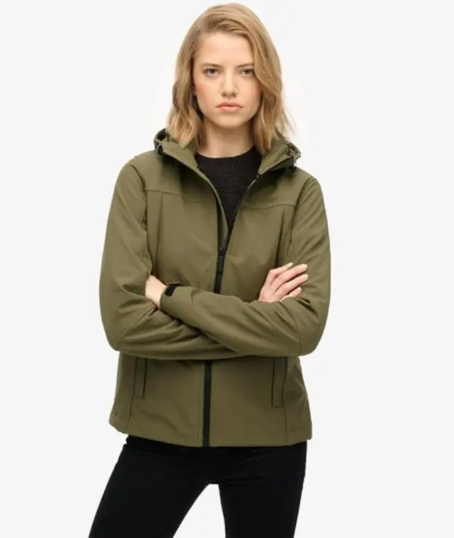 Superdry & Co Women's Hooded Classic Trekker Jacket Green / Dusty Olive Green - 