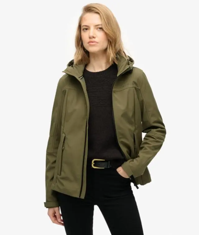 Superdry Women's Hooded Classic Trekker Jacket Green / Dusty Olive Green -