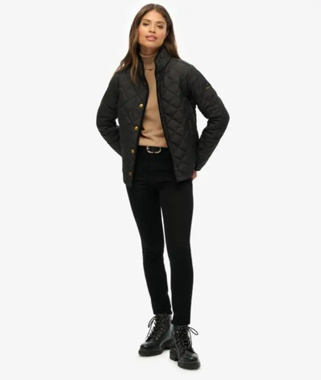 Superdry Women's Estate Country Liner Jacket Black / Meteorite Black - 