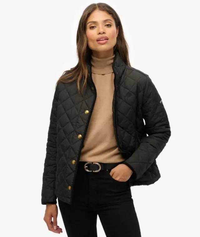 Superdry Women's Estate Country Liner Jacket Black / Meteorite Black -