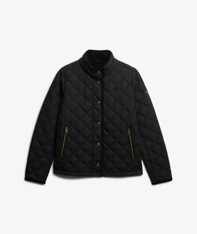 Superdry Women's Estate Country Liner Jacket Black / Meteorite Black - 