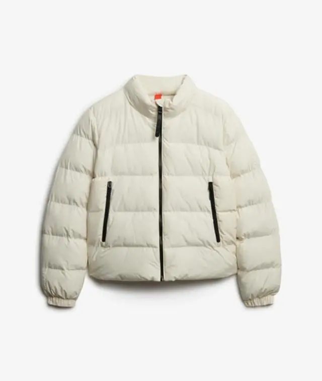 Superdry Women's Non Hooded Sports Puffer Jacket White / Off White - 