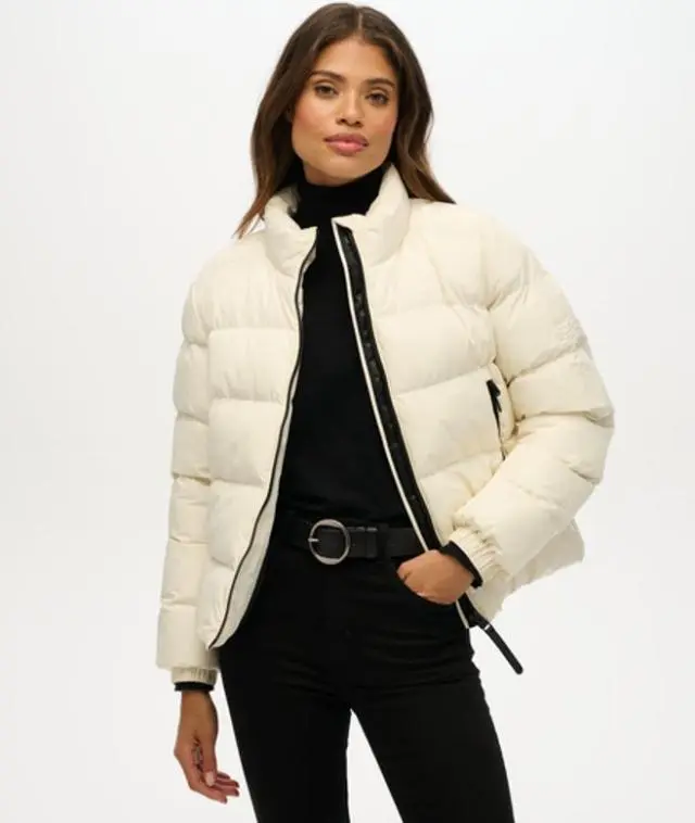 Superdry Women's Non Hooded Sports Puffer Jacket White / Off White -