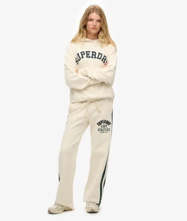 Superdry & Co Women's Athletic Essentials Hockey Joggers White / Desert Bone Off White - 