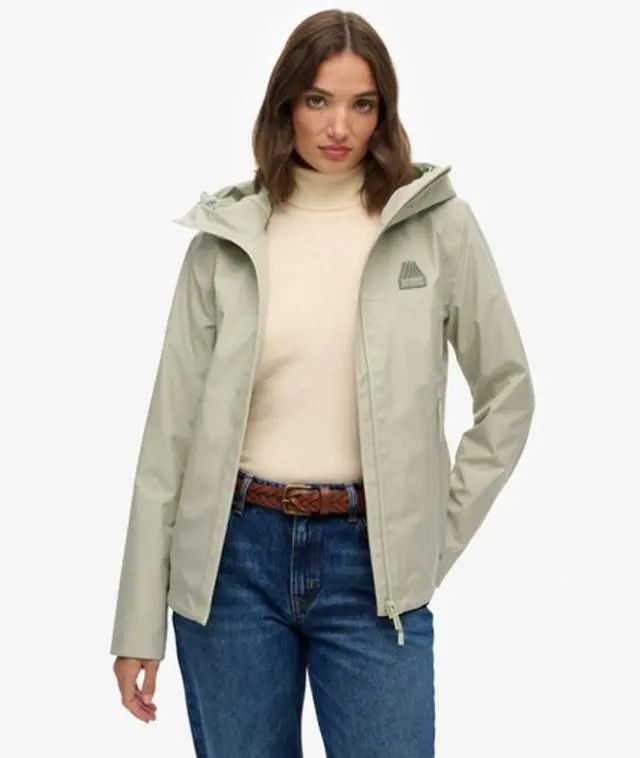 Superdry & Co Women's Waterproof Jacket Green / Dusty Sage - 