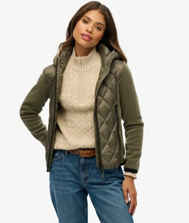 Superdry Women's Hooded Heritage Storm Jacket Green / Dusty Olive Green -