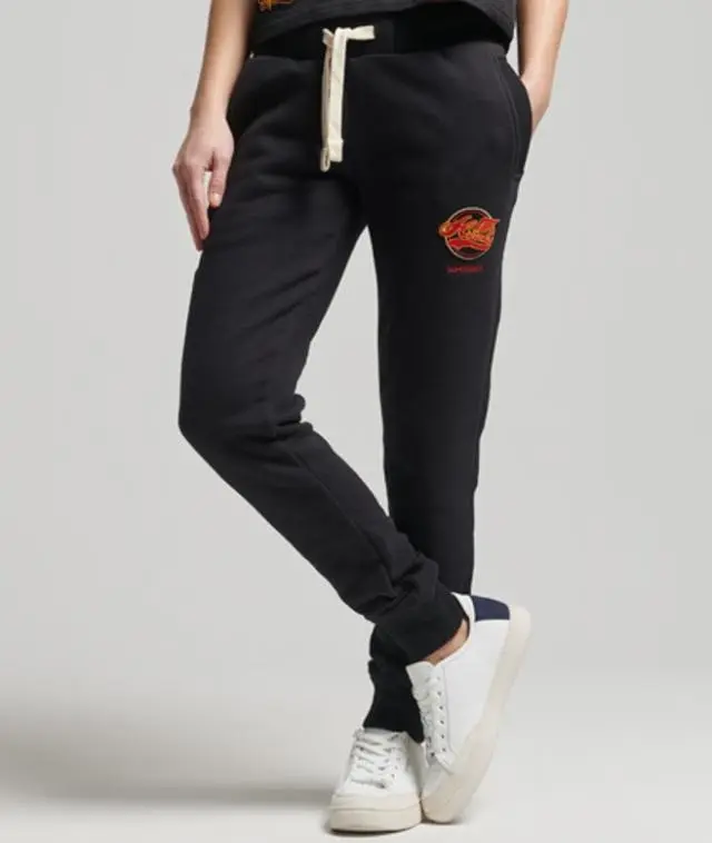 Superdry Women's Vintage Collegiate Joggers Black - 