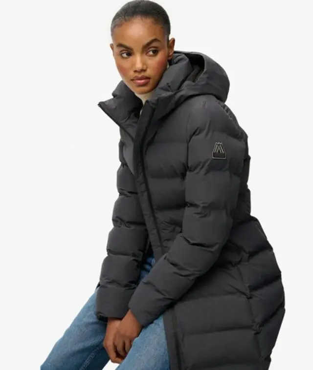 Superdry & Co Women's City Mid Padded Jacket Dark Grey / Ebony - 