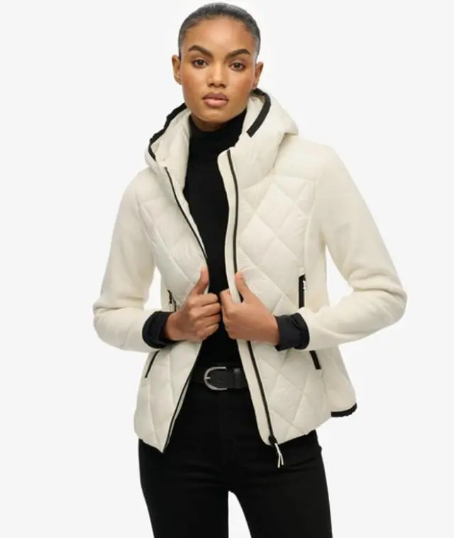 Superdry Women's Hooded Heritage Storm Jacket White / Off White -