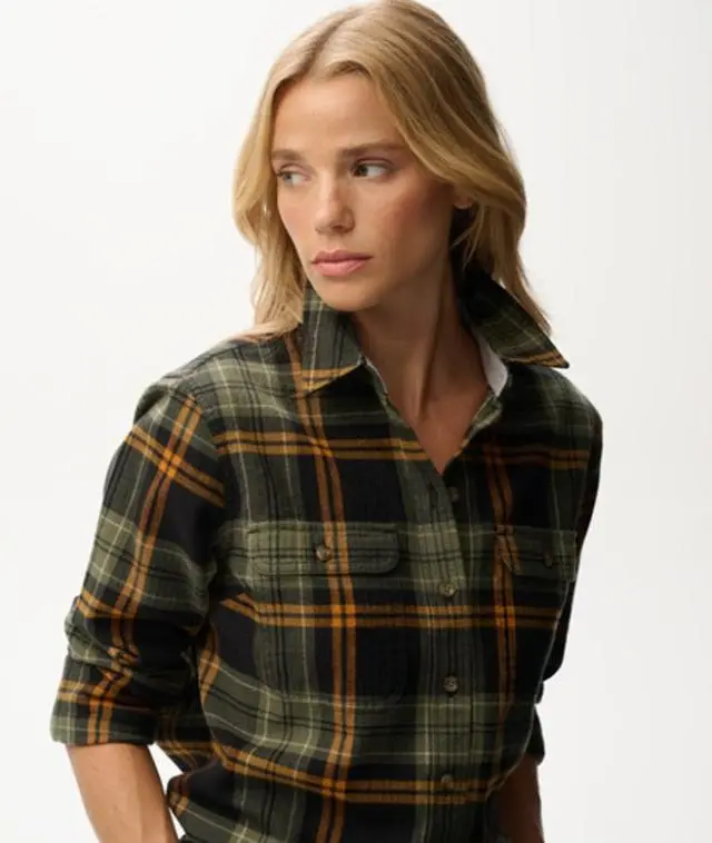 Superdry Women's Lumberjack Check Flannel Shirt Green / Black/green Check -