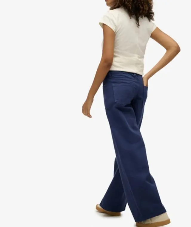 Superdry Women's Mid Rise Baggy Pants Navy / Mariner Navy - 