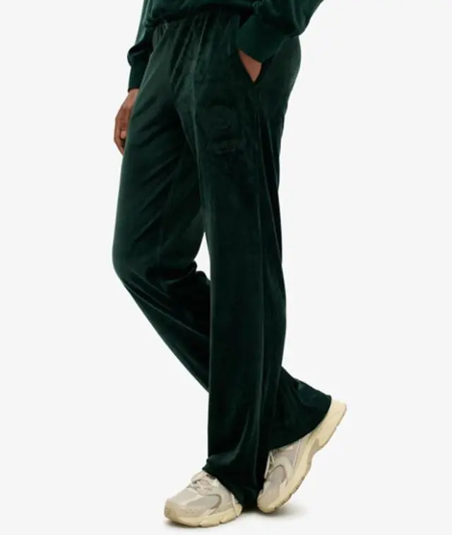 Superdry Women's Country Club Velour Joggers Green / Enamel Green - 