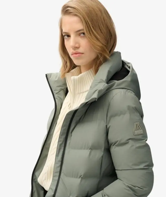 Superdry Women's City Mid Padded Jacket Green / Freestyle Green - 