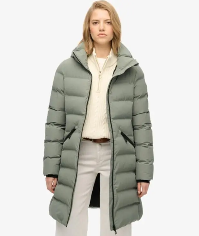 Superdry Women's City Mid Padded Jacket Green / Freestyle Green -