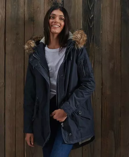 Superdry Women's Field Parka Coat Navy / Eclipse Navy - 