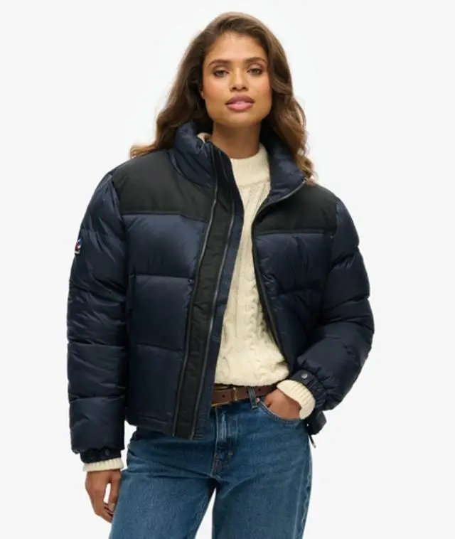 Superdry Women's Sportstyle Code Puffer Jacket Navy / Eclipse Navy - 