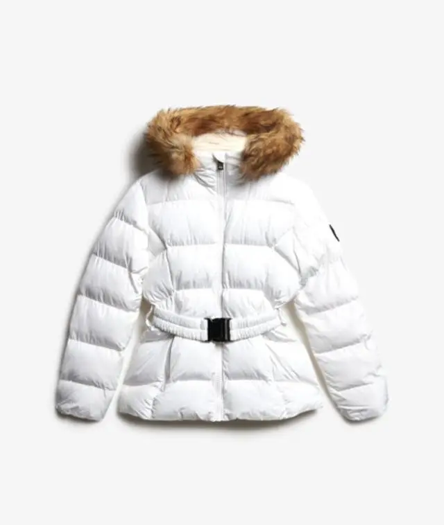Superdry Women's Fuji Belted Puffer Jacket White / Bright White - 
