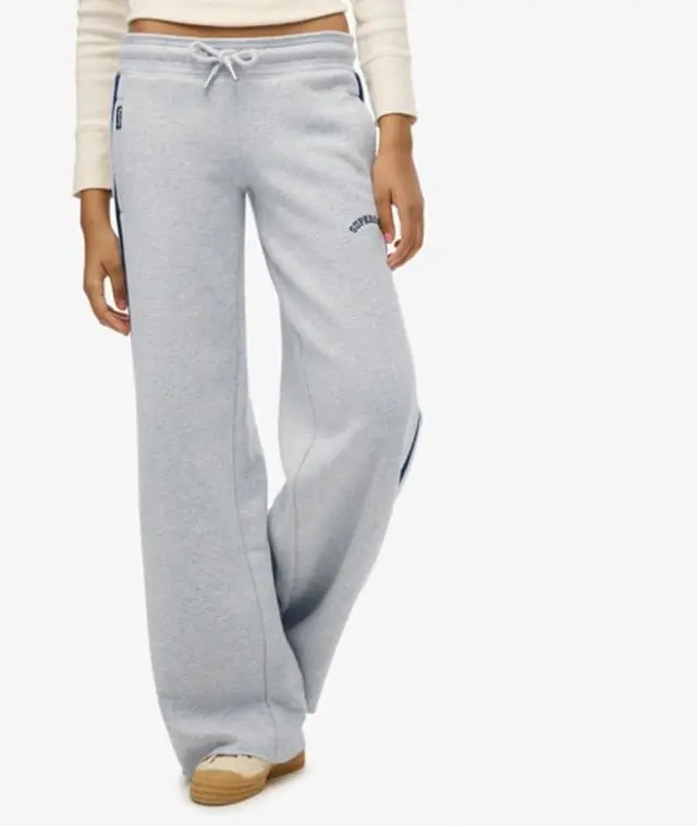 Superdry & Co Women's Athletic Essentials Logo Straight Joggers Light Grey / Glacier Grey Marl - 