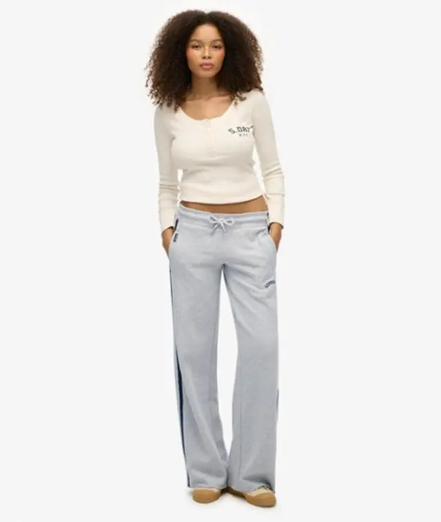 Superdry Women's Athletic Essentials Logo Straight Joggers Light Grey / Glacier Grey Marl -